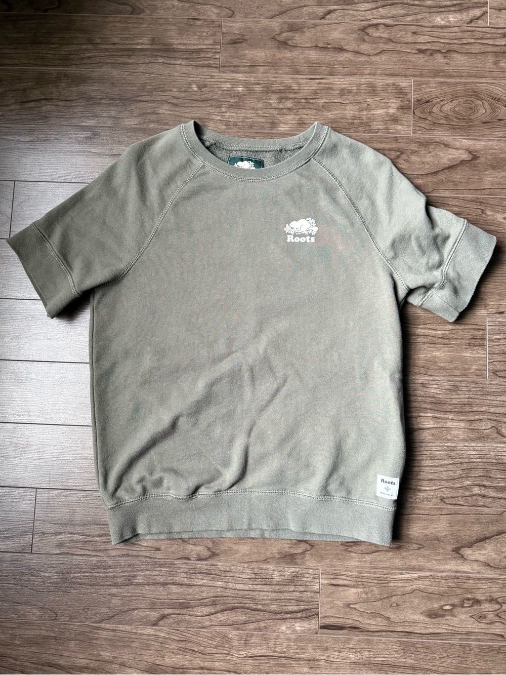 Roots Short‑Sleeve Sweatshirt – XS – Green – Great Condition